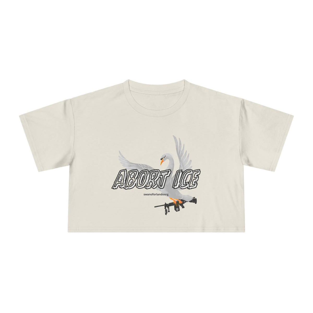 Crop Tee — “Abort ICE” Feminist Graphic Crop Top