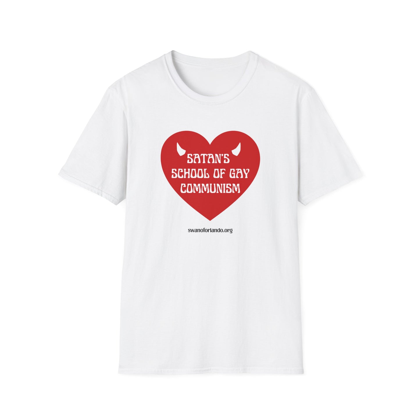 "Satan's School of Gay Communism" Red Heart Graphic T-Shirt