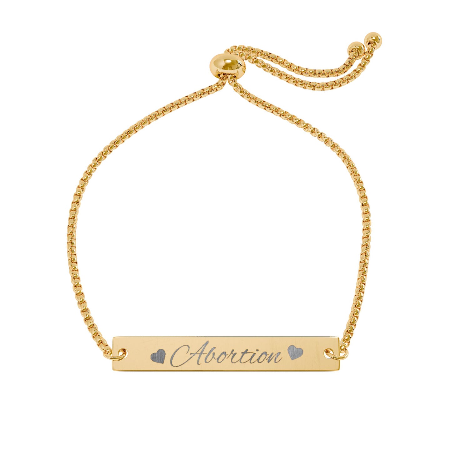 Heart Abortion Bar Bracelet