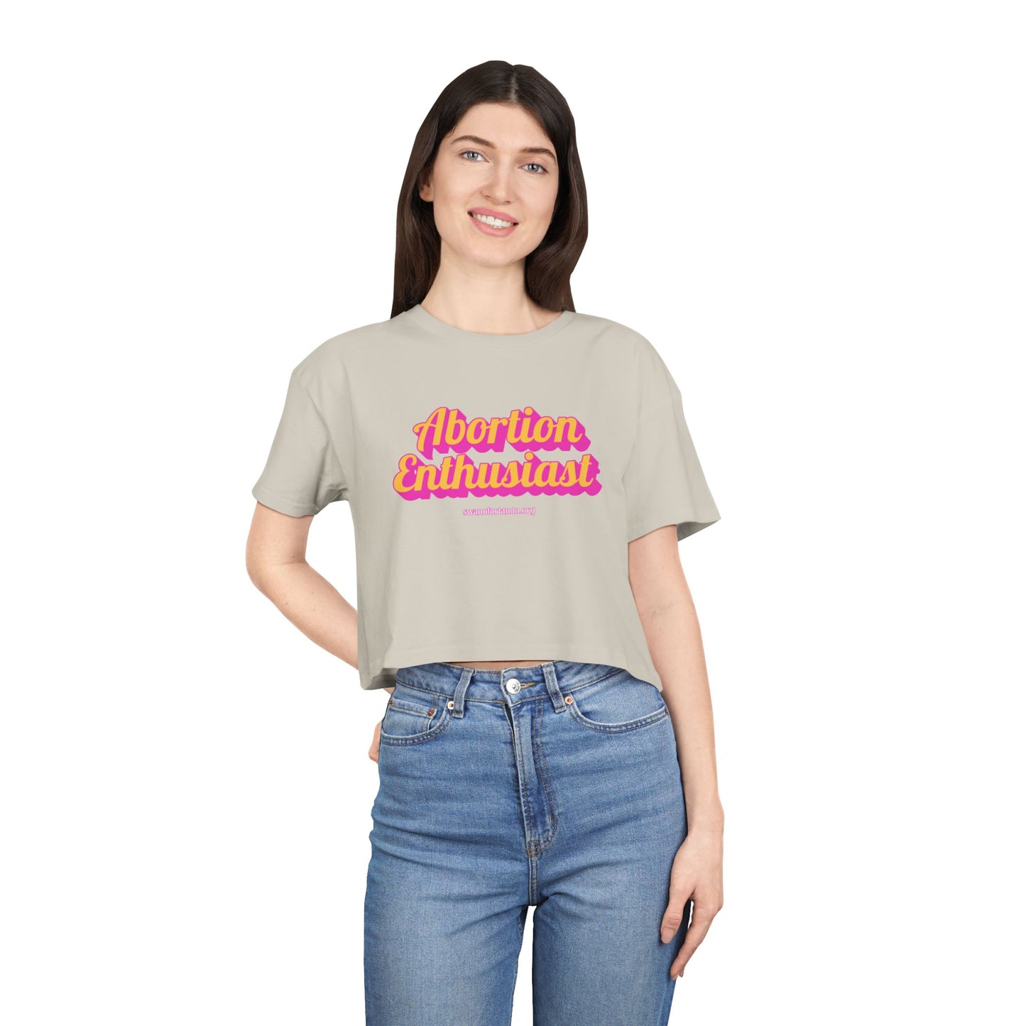 Crop Tee — “Abortion Enthusiast” Feminist Graphic Crop Top