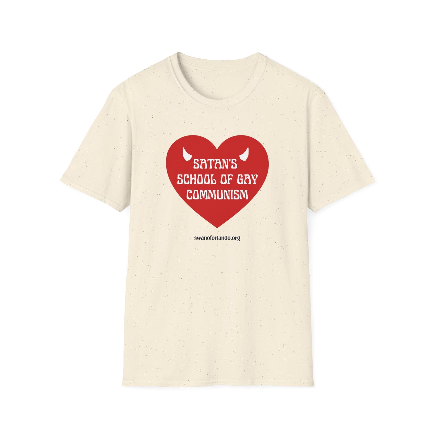 "Satan's School of Gay Communism" Red Heart Graphic T-Shirt