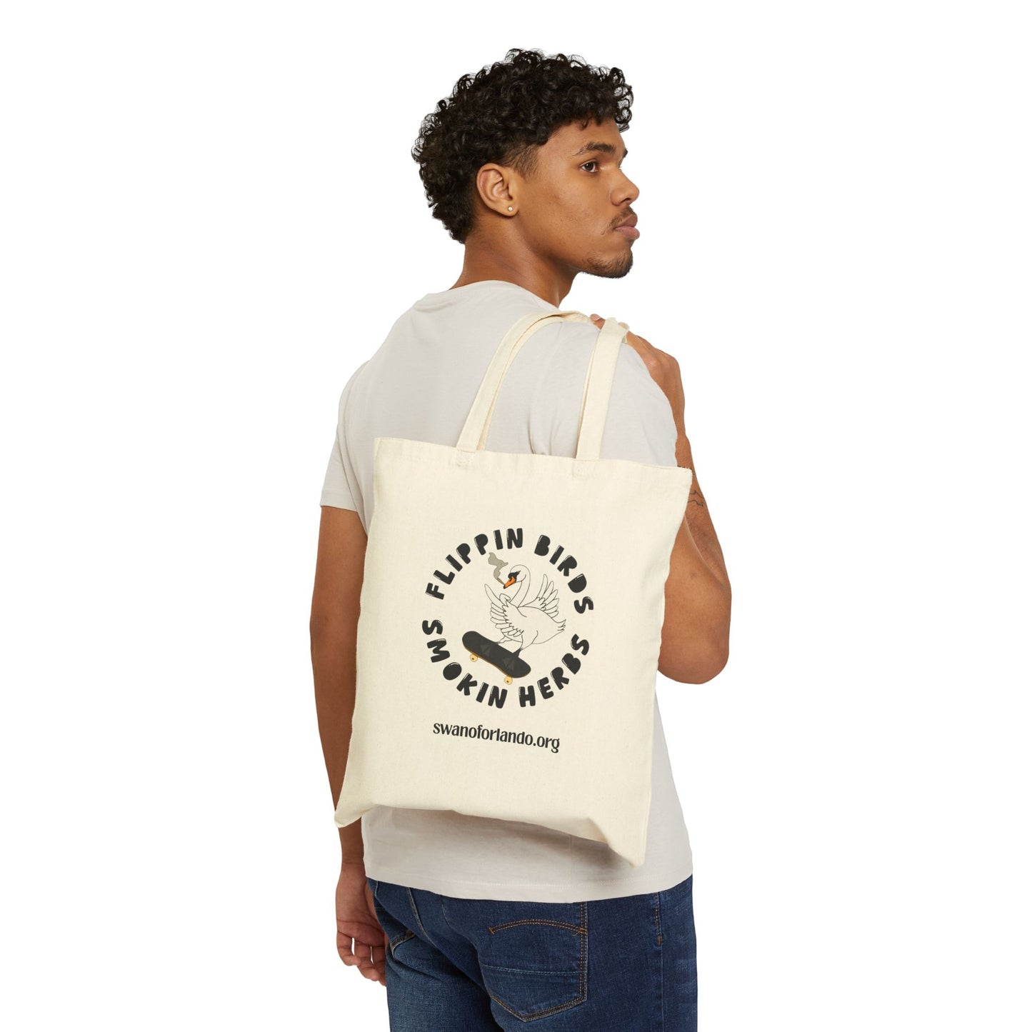 Flippin Birds Smokin Herbs Canvas Tote