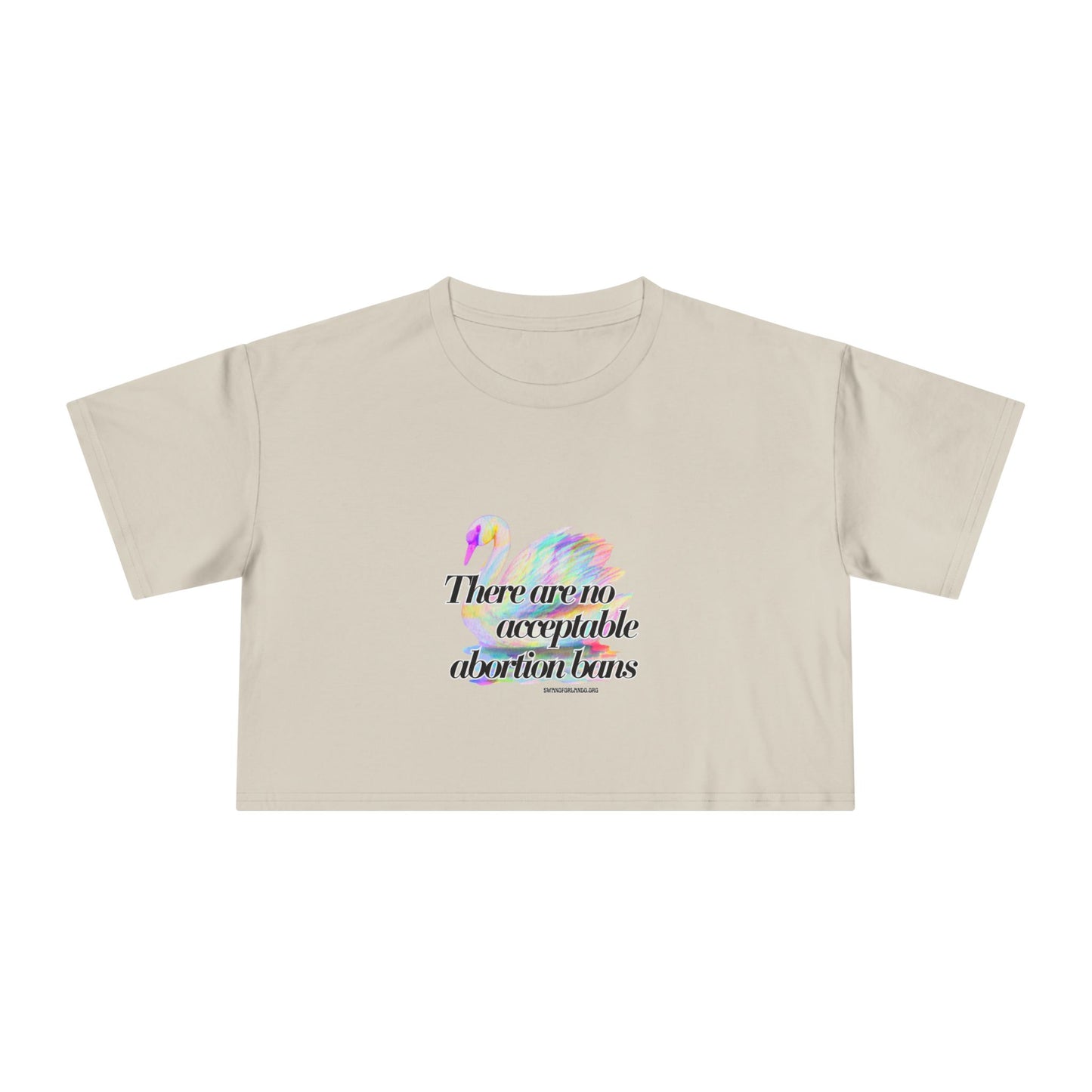 Crop Tee — “There Are No Acceptable Abortion Bans” Feminist Graphic Crop Top
