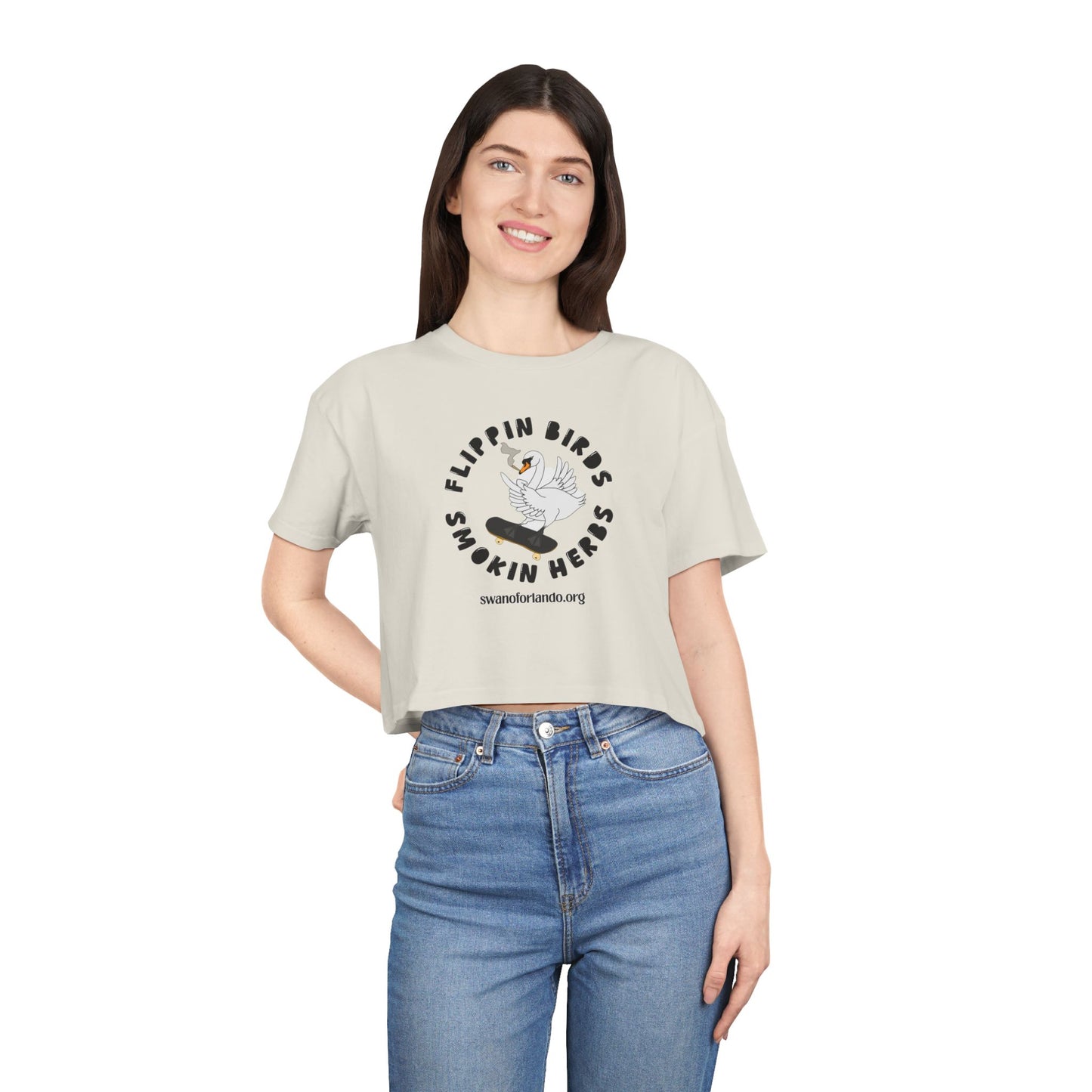 Crop Tee -Flippin Birds Smokin Herbs
