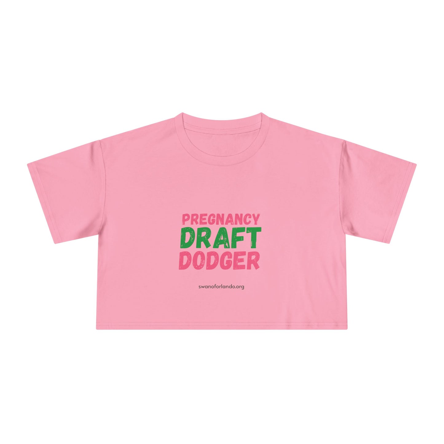 Crop Tee — “Pregnancy Draft Dodger” Feminist Graphic Crop Top