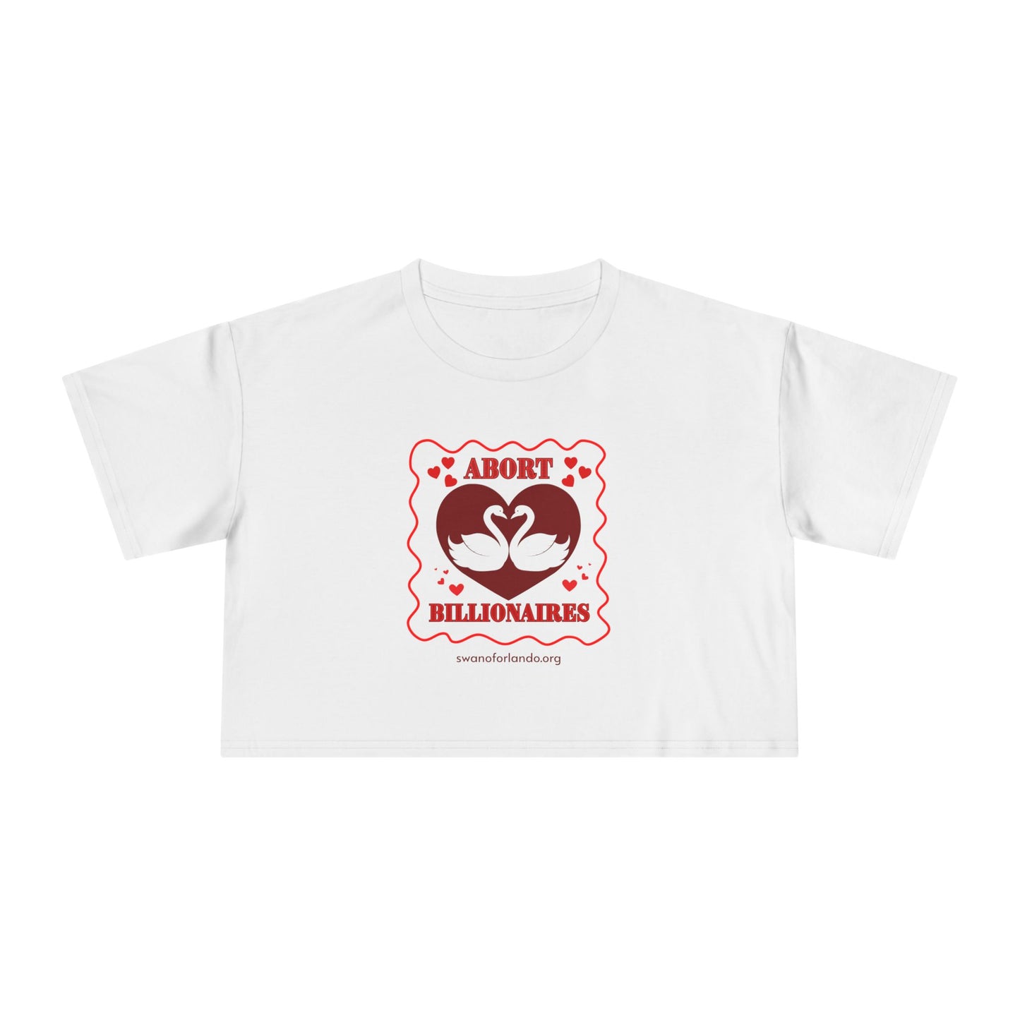 Crop Tee — “Abort Billionaires” Feminist Graphic Crop Top