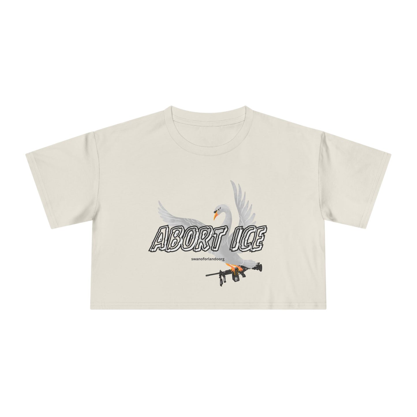 Crop Tee — “Abort ICE” Feminist Graphic Crop Top