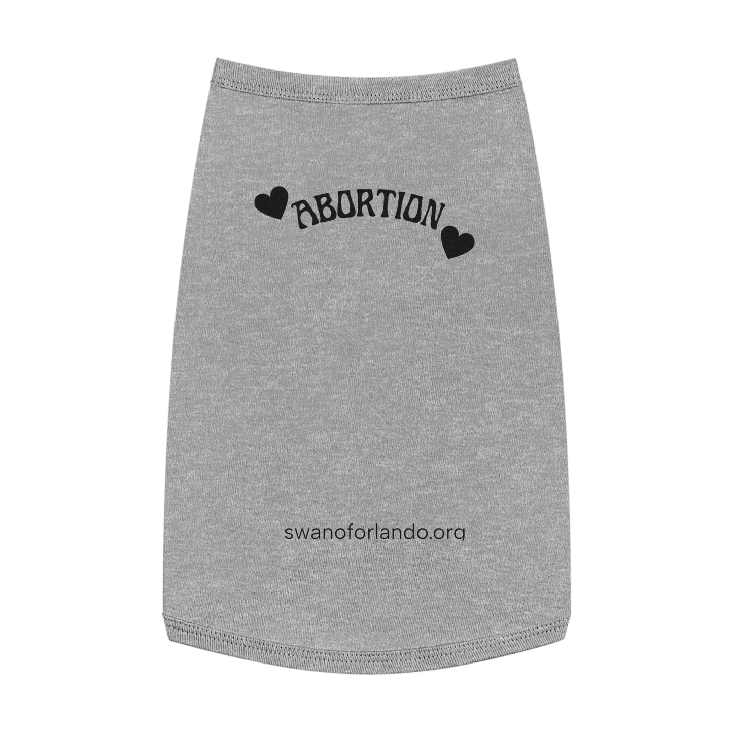 Pet Tank Top — "Abortion" Heart Graphic Dog Shirt