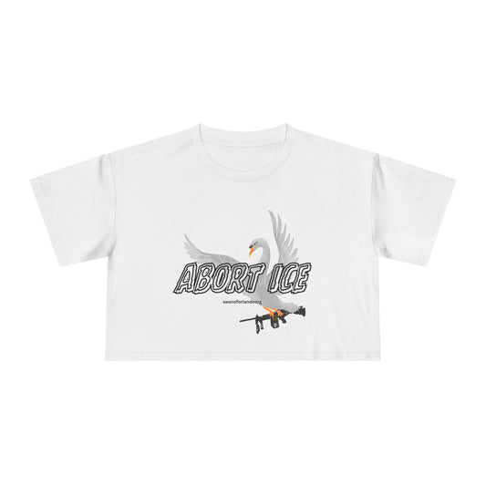 Crop Tee — “Abort ICE” Feminist Graphic Crop Top