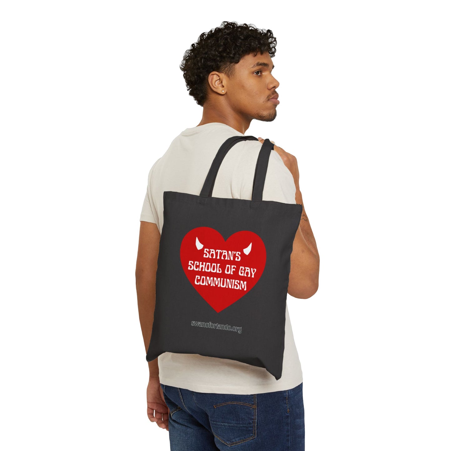 Tote Bag — Red Heart 'Satan's School of Gay Communism' Canvas Tote