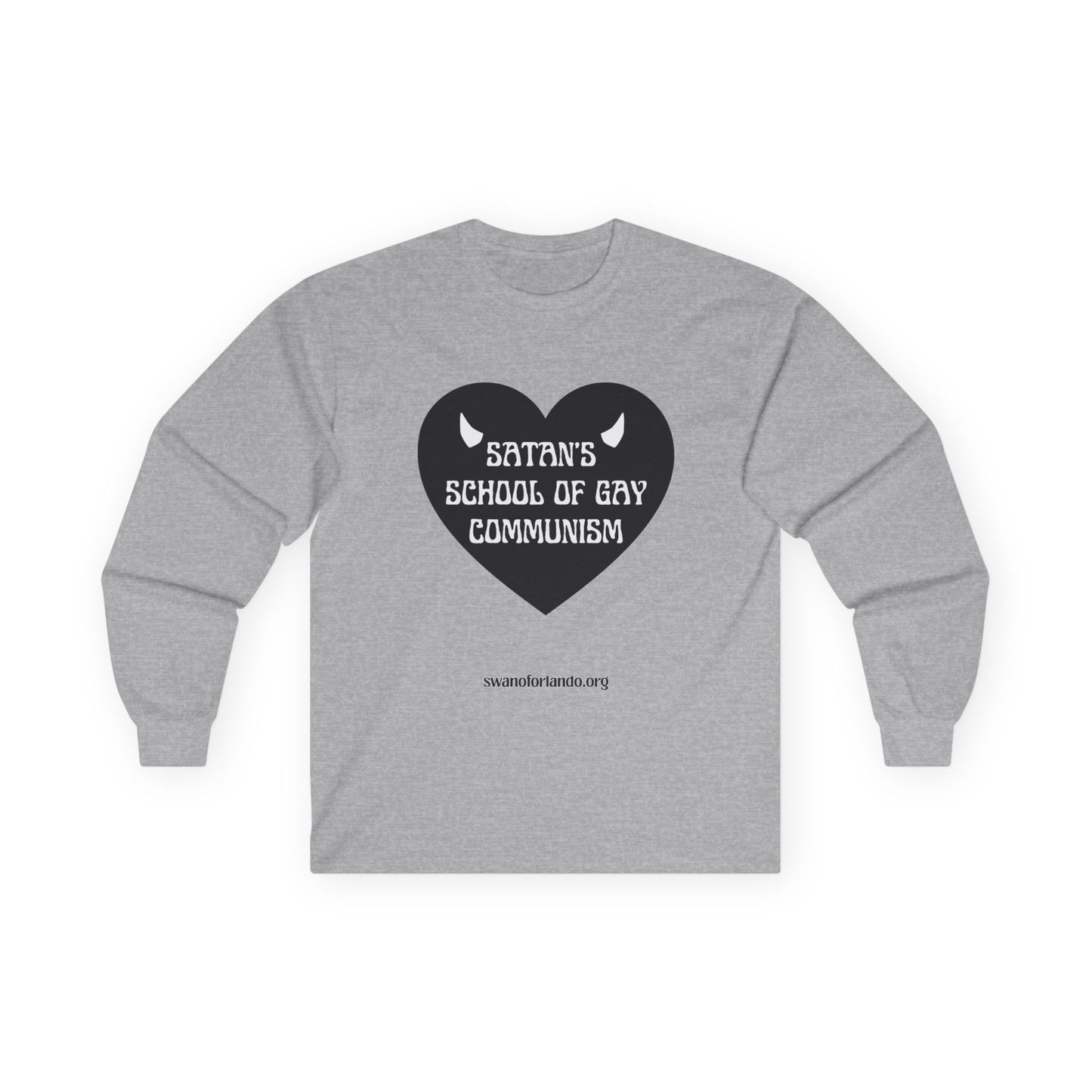 Long Sleeve Tee — "Satan's School of Gay Communism" Black Heart